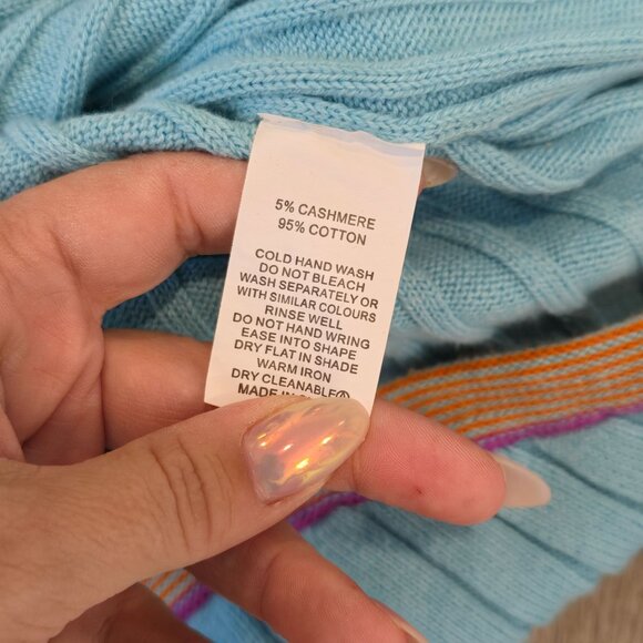 Zaket & Plover Womens XS Ribbed Colorblock ribbed Sweater Cashmere/Cotton Blend - Picture 4 of 5